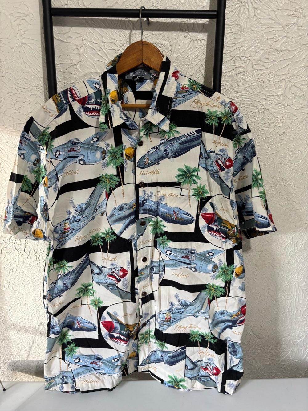 HighSeas Vintage 1940s Fighter Plane Themed Mens XL
